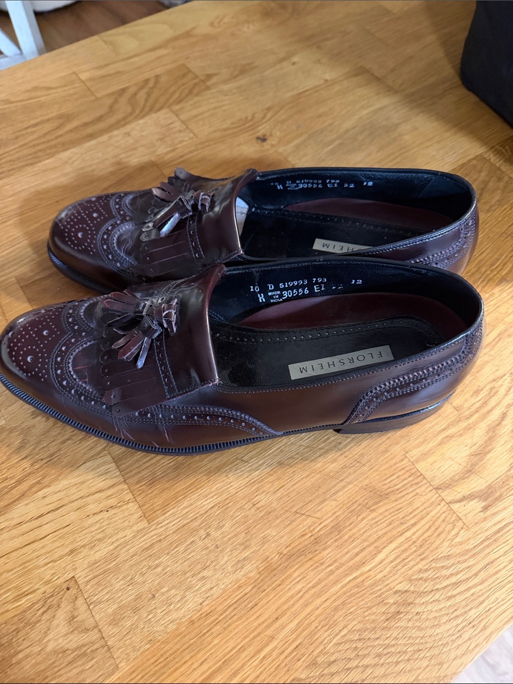 Florsheim Men’s Burgundy Kiltie Tassel Wingtip Loafers